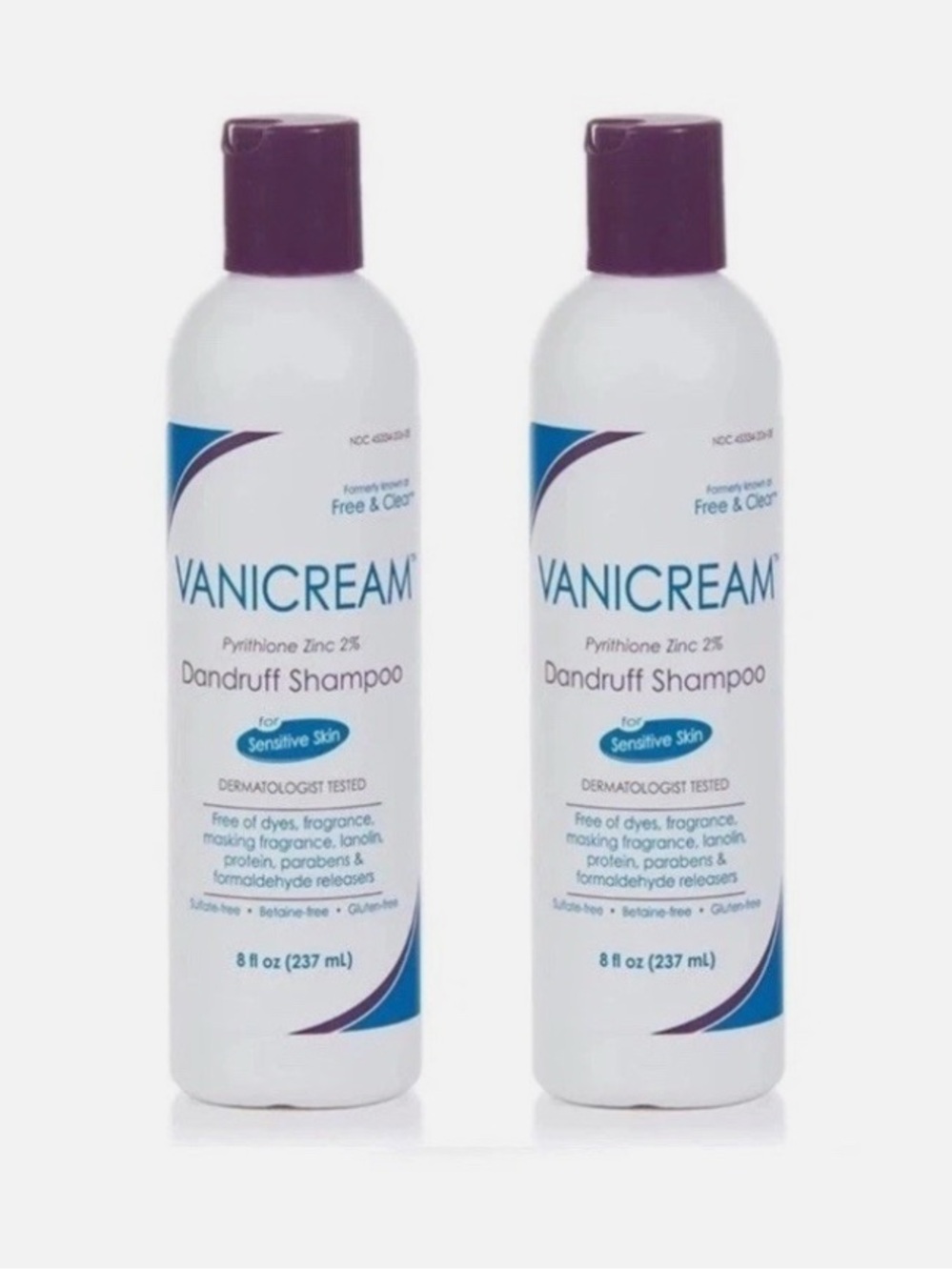 (2) VANICREAM Dandruff Shampoo Full Size 8 fl oz NEW Sealed